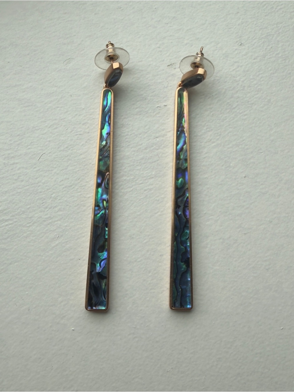 Kendra Scott Abalone Shell Inlay Long Drop Earrings in Iridescent Blue